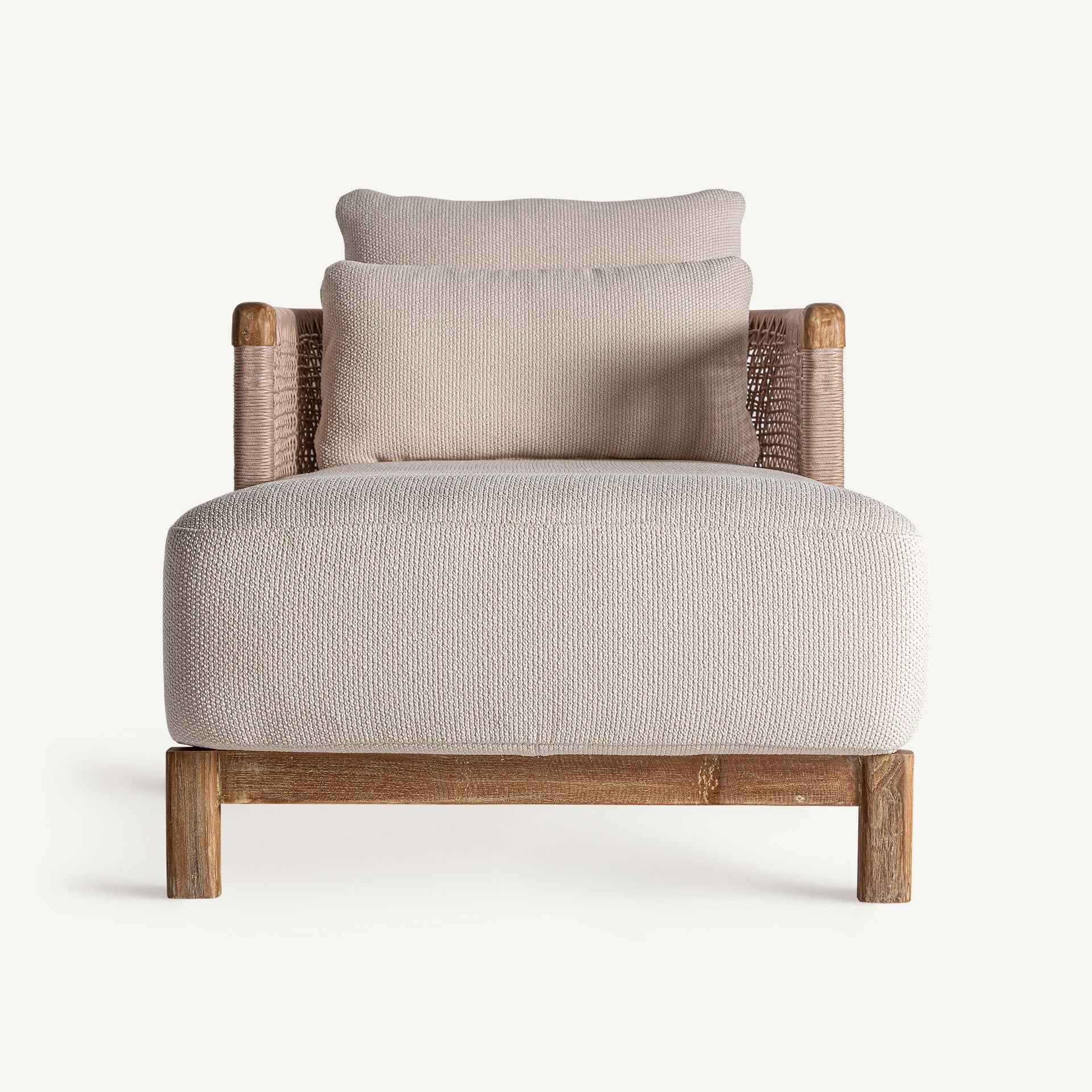 Bambua Trena chaise longue teak corda marrone
