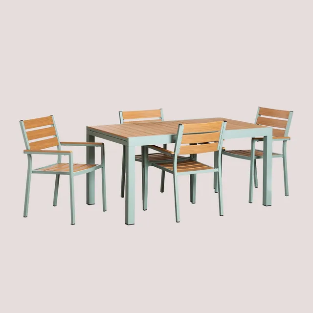 Sklum Saura Set Tavolo Allungabile 4 Sedie Celadon
