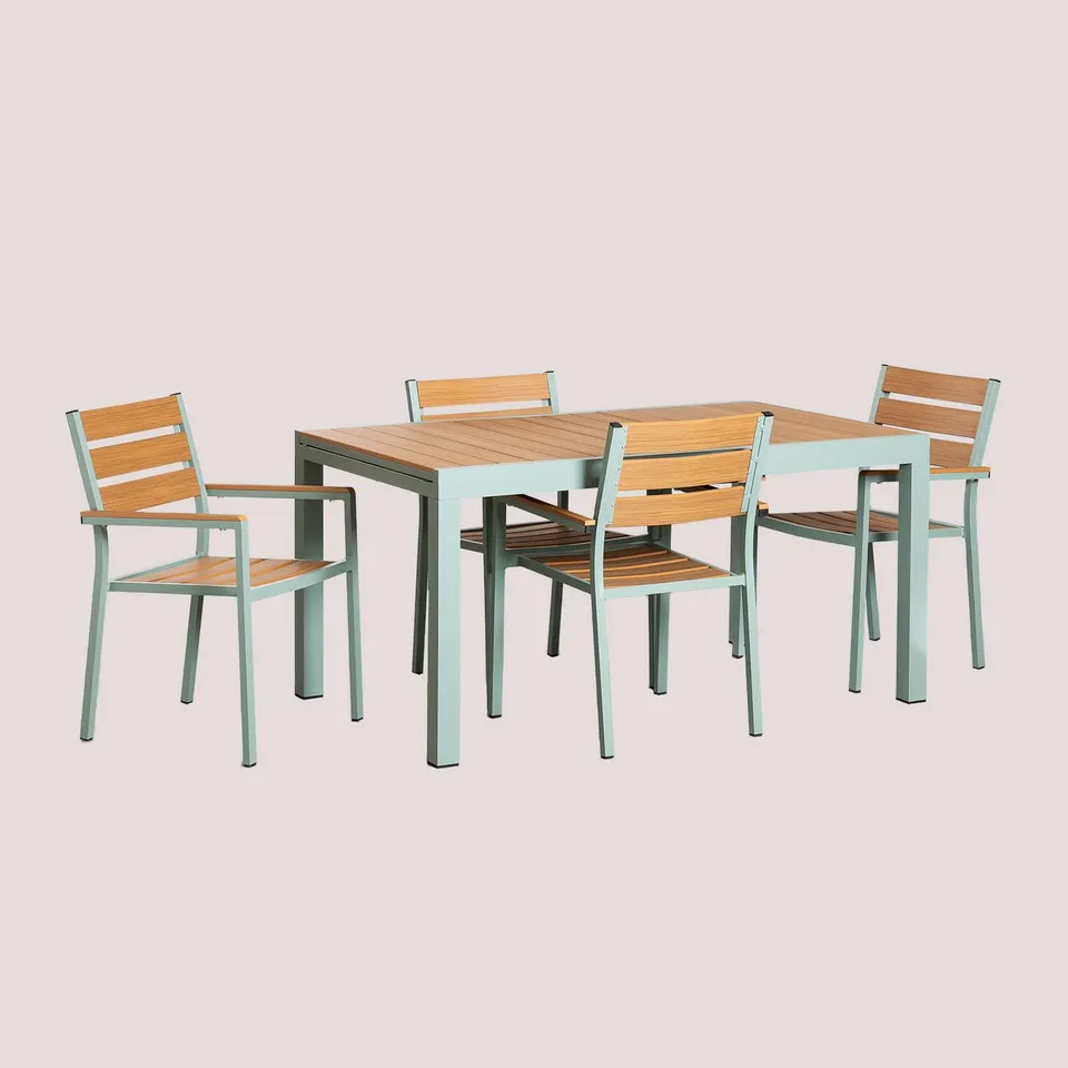 Sklum Saura Set Tavolo Allungabile 4 Sedie Celadon
