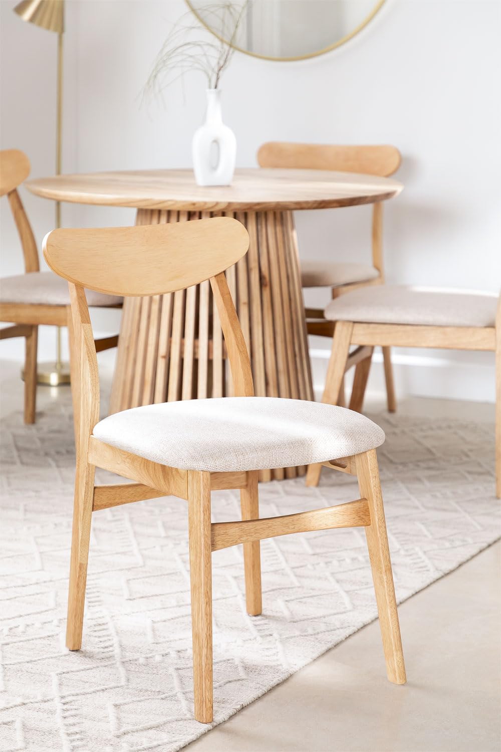 Sklum Cloda sedia da pranzo in tessuto e legno