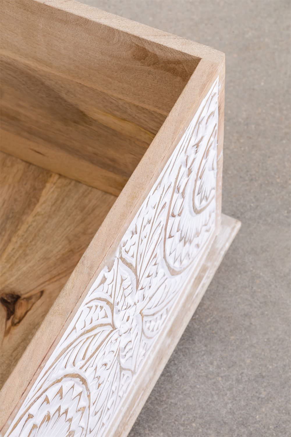 Sklum Gileat baule in legno di mango bianco vintage