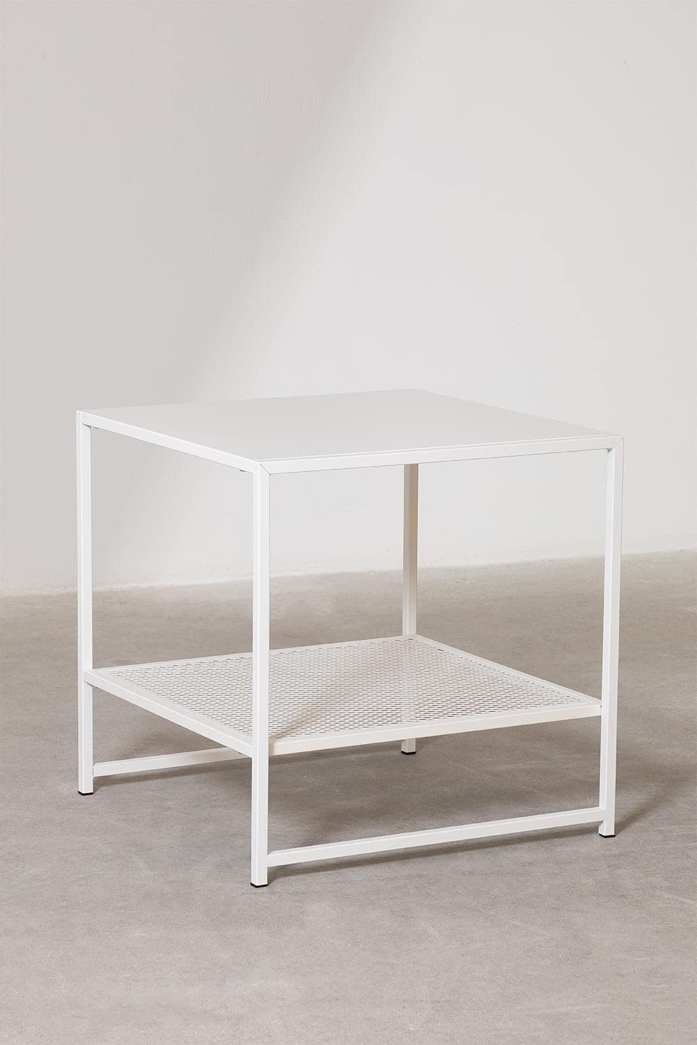 Sklum Thura Tavolino Quadrato Bianco 51 cm Acciaio