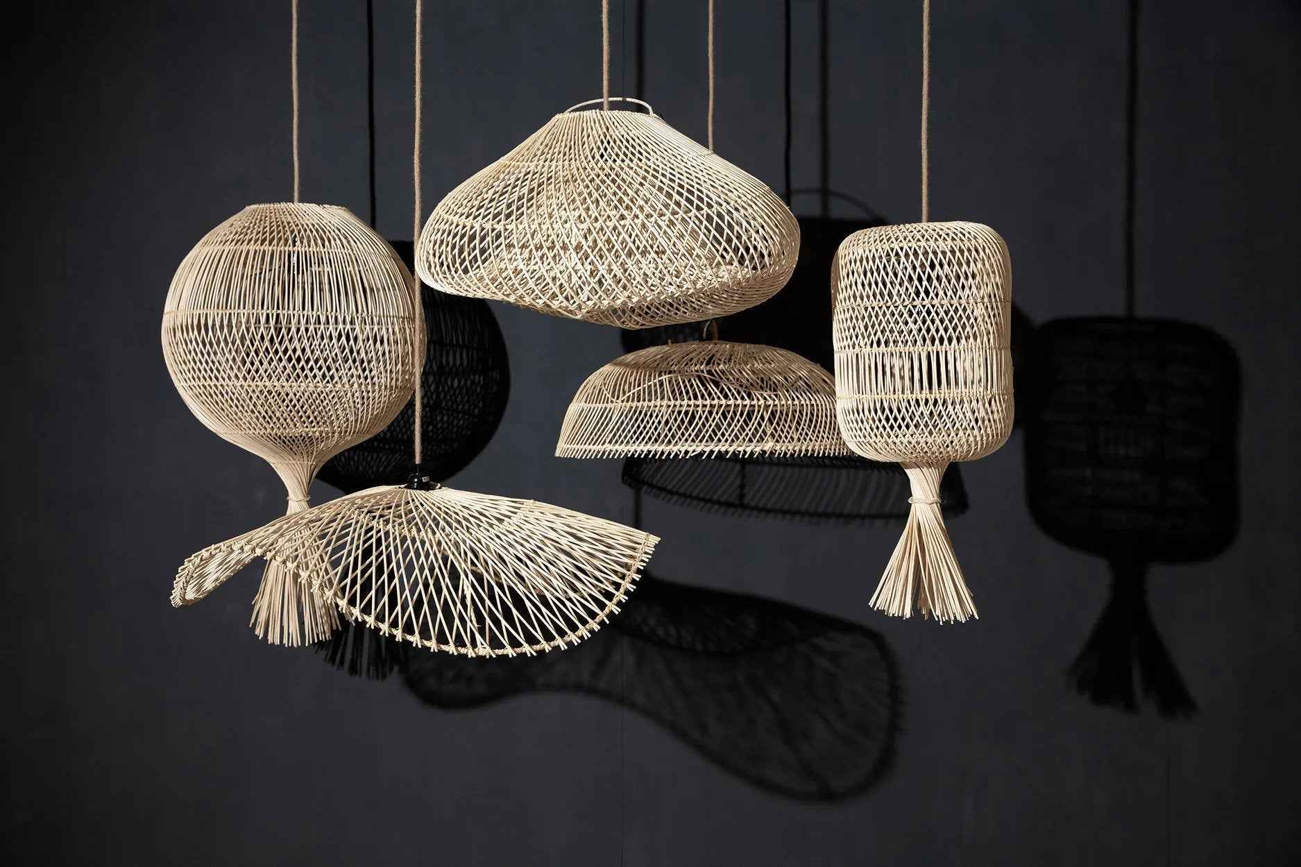 Bambua Dumpling Piantana Naturale M in rattan