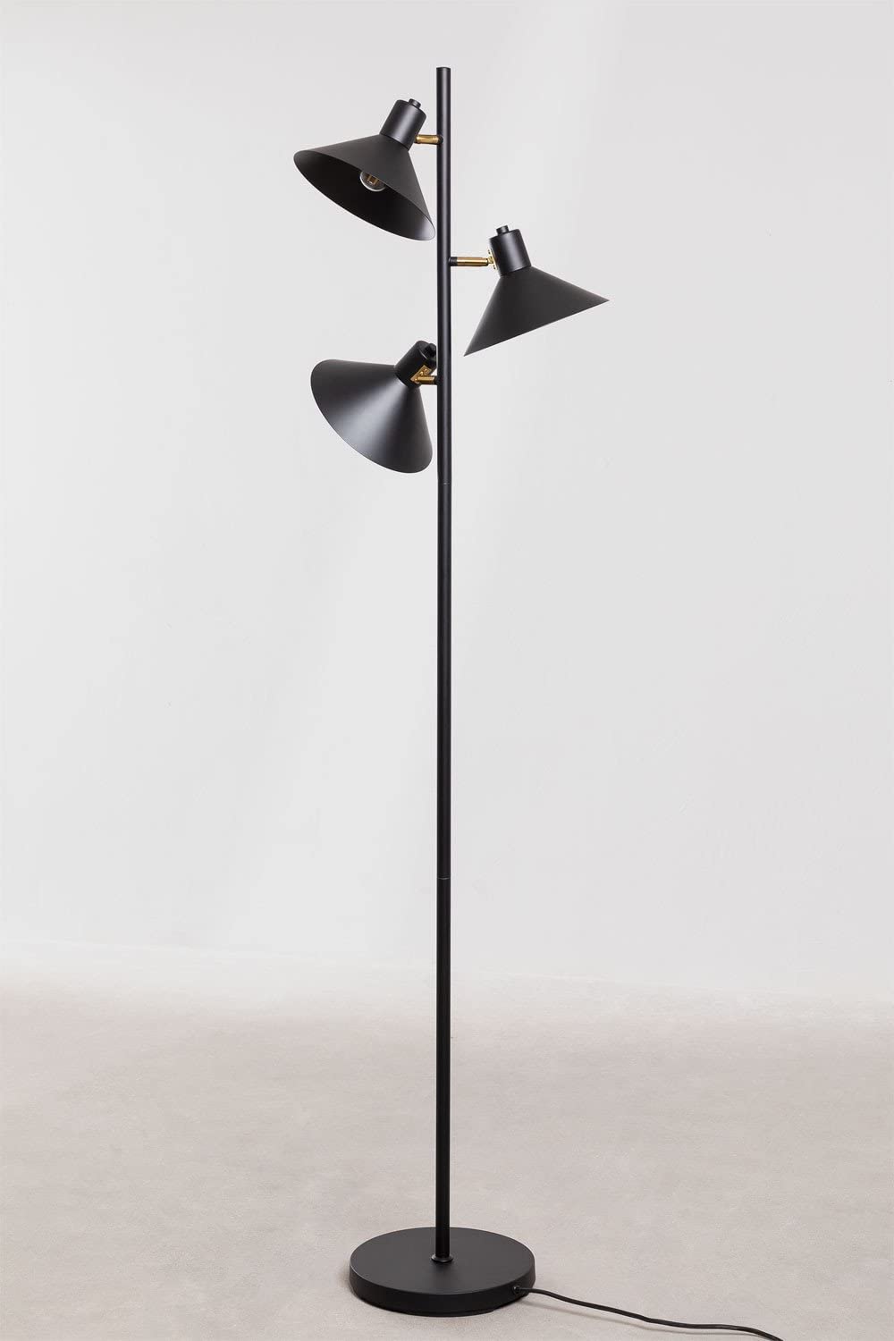 Sklum Maurice piantana ferro nero 160 cm 3 luci