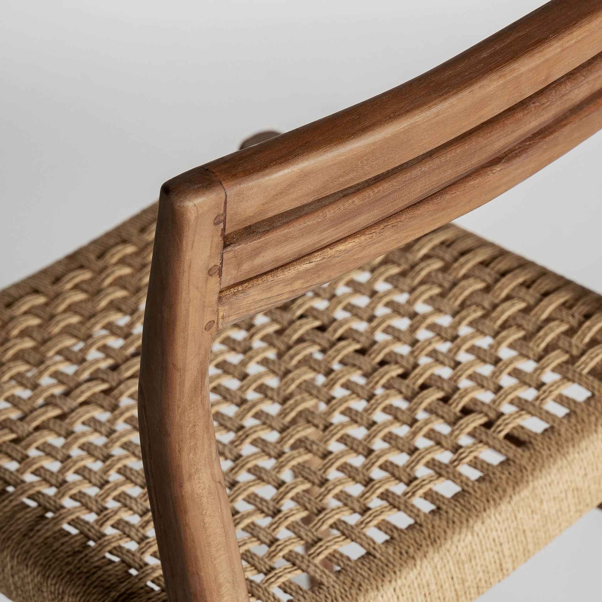 Bambua Souillac sedia pranzo teak corda