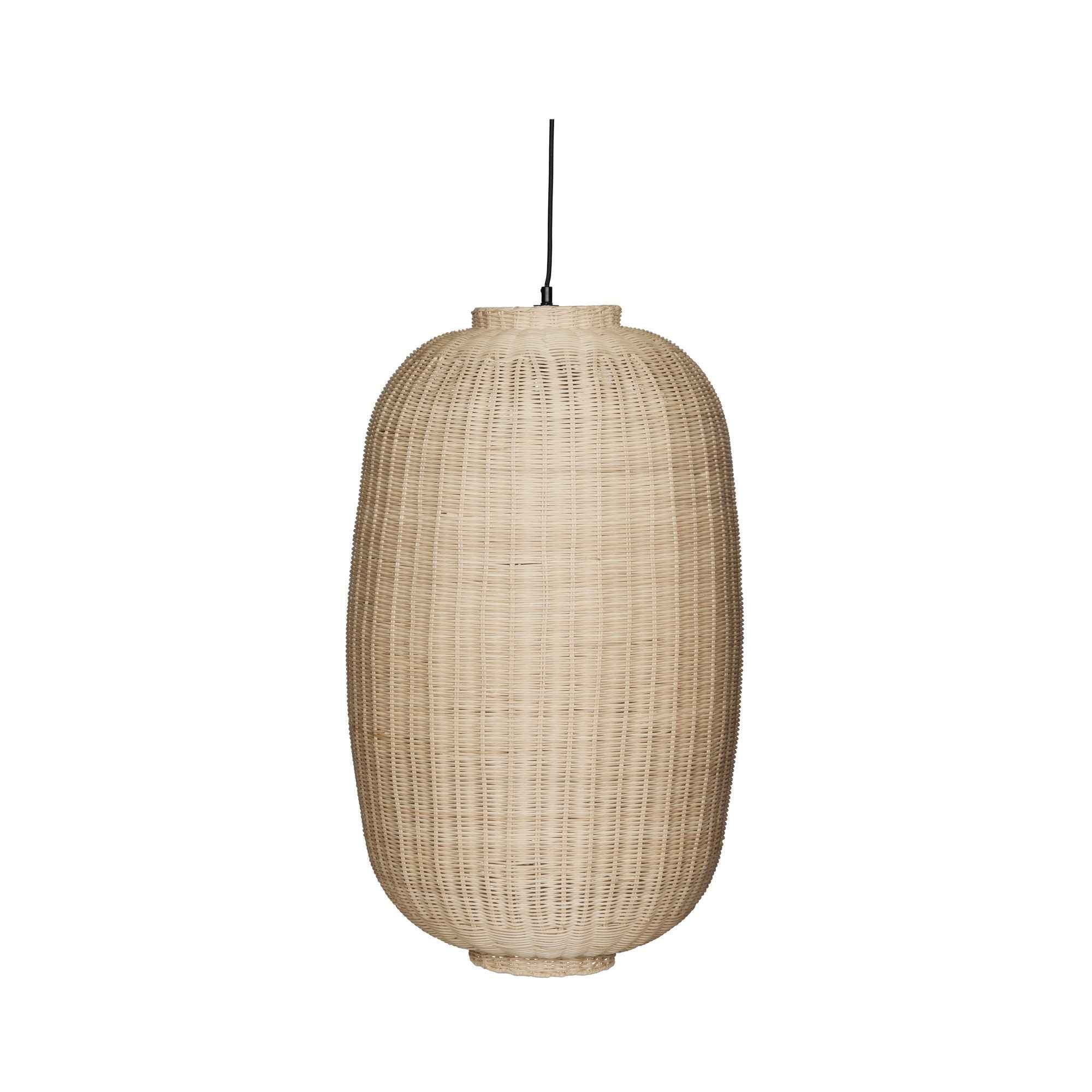 Bambua Chand Oval lampadario a soffitto naturale in rattan
