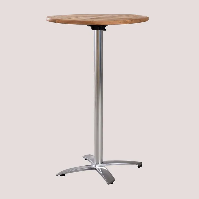 Sklum Bruh tavolo bar alto tondo in teak Ø70
