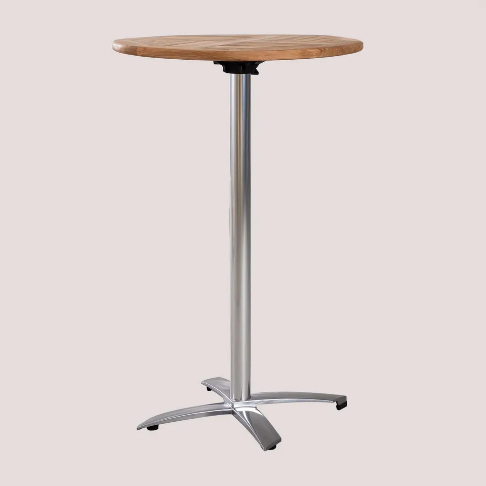 Sklum Bruh tavolo bar alto tondo in teak Ø70