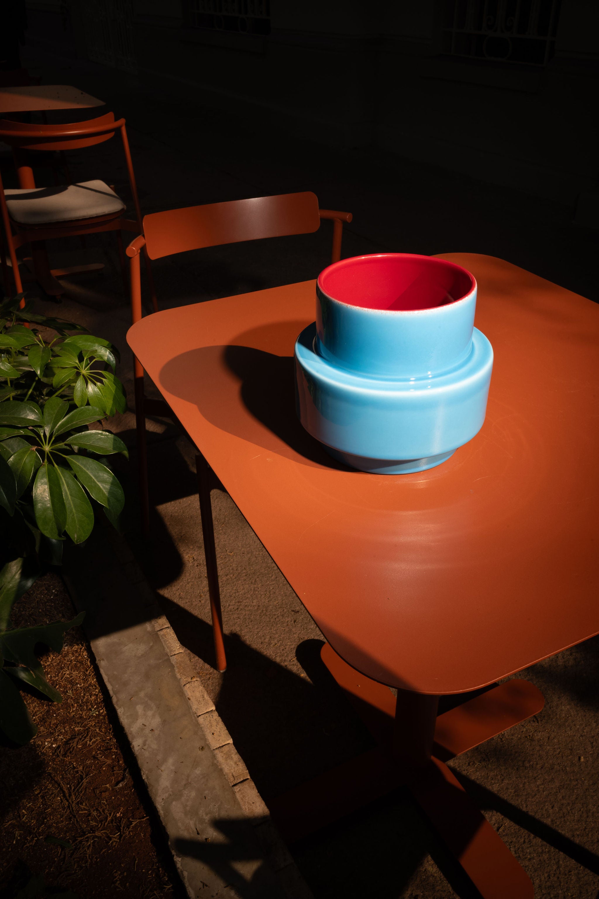 Acapulco Design Los Floreros Cenote vaso ceramica arancione