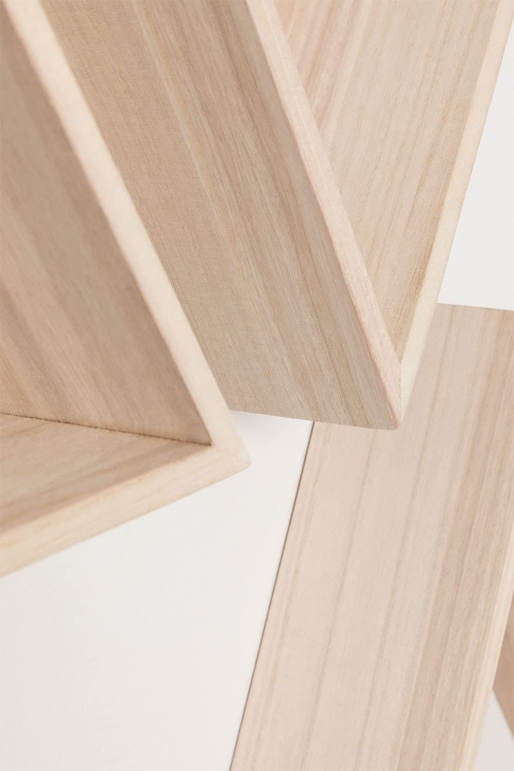 Sklum Savinna Set 3 Mensole Parete Legno Triangolari Natural