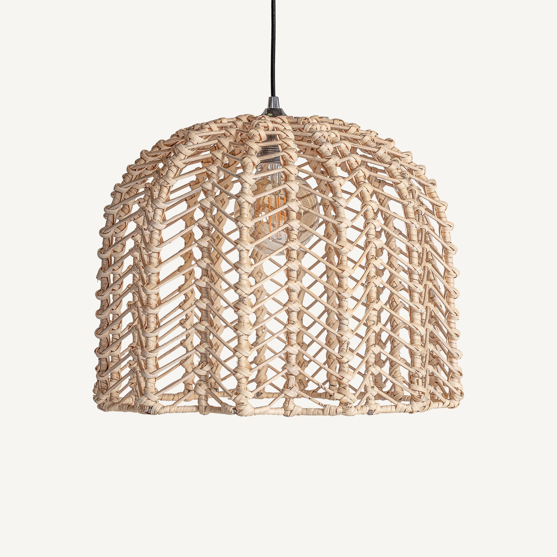 Bambua Plissé lampada a sospensione rattan naturale
