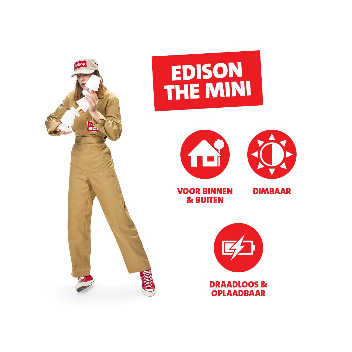 Fatboy Edison the Mini Lampada Tavolo Bianca Set 3 Pz LED