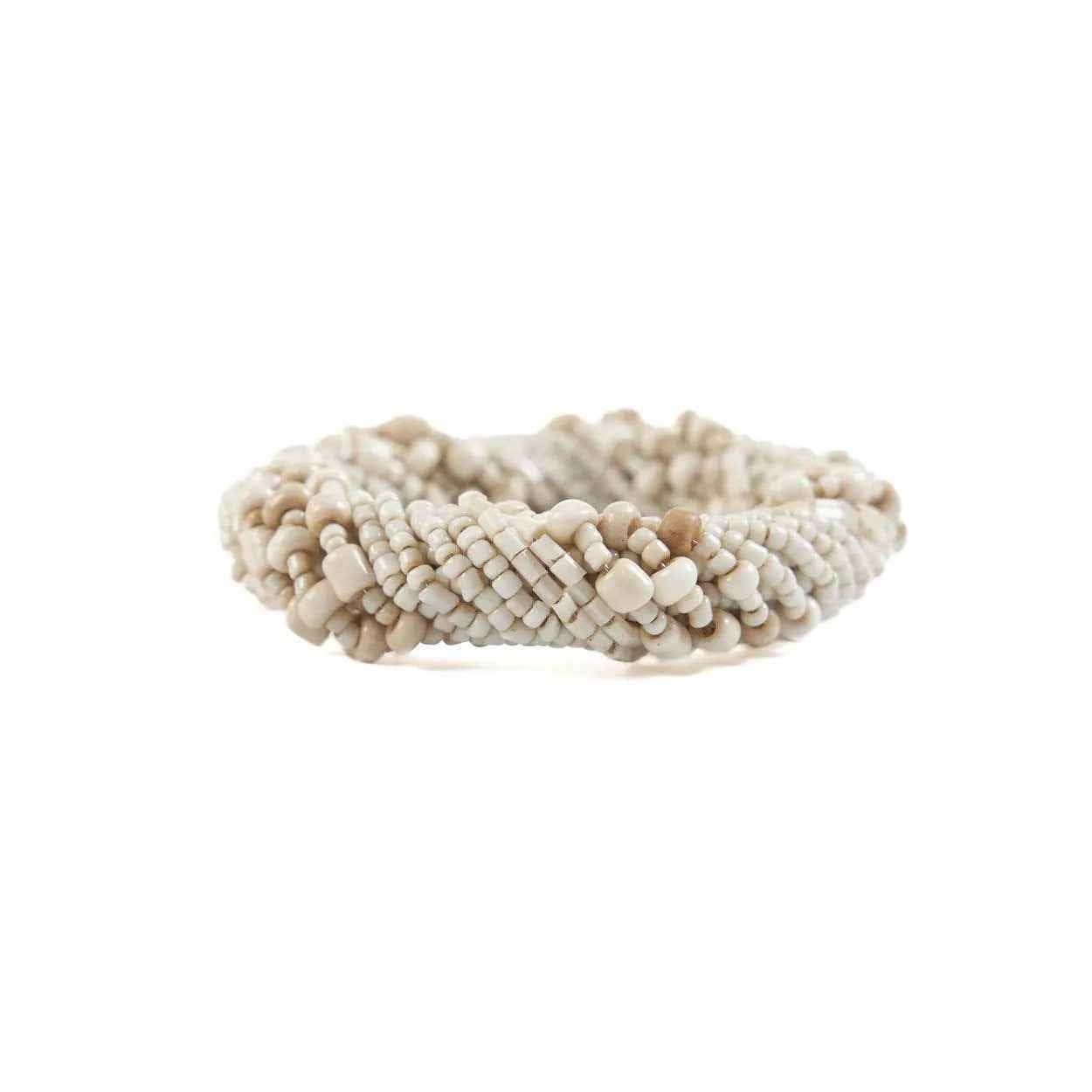 Bambua Beaded portatovaglioli bianchi set 4 pezzi