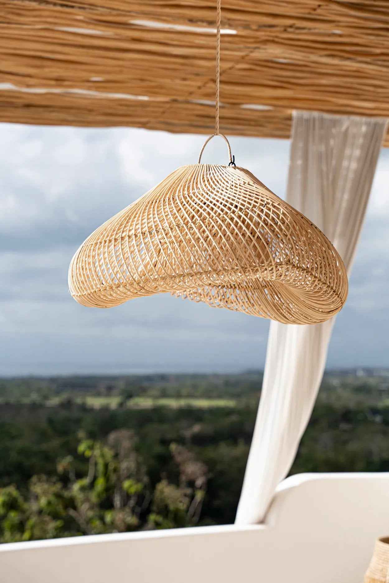 Bambua Cloud lampada a sospensione rattan naturale M