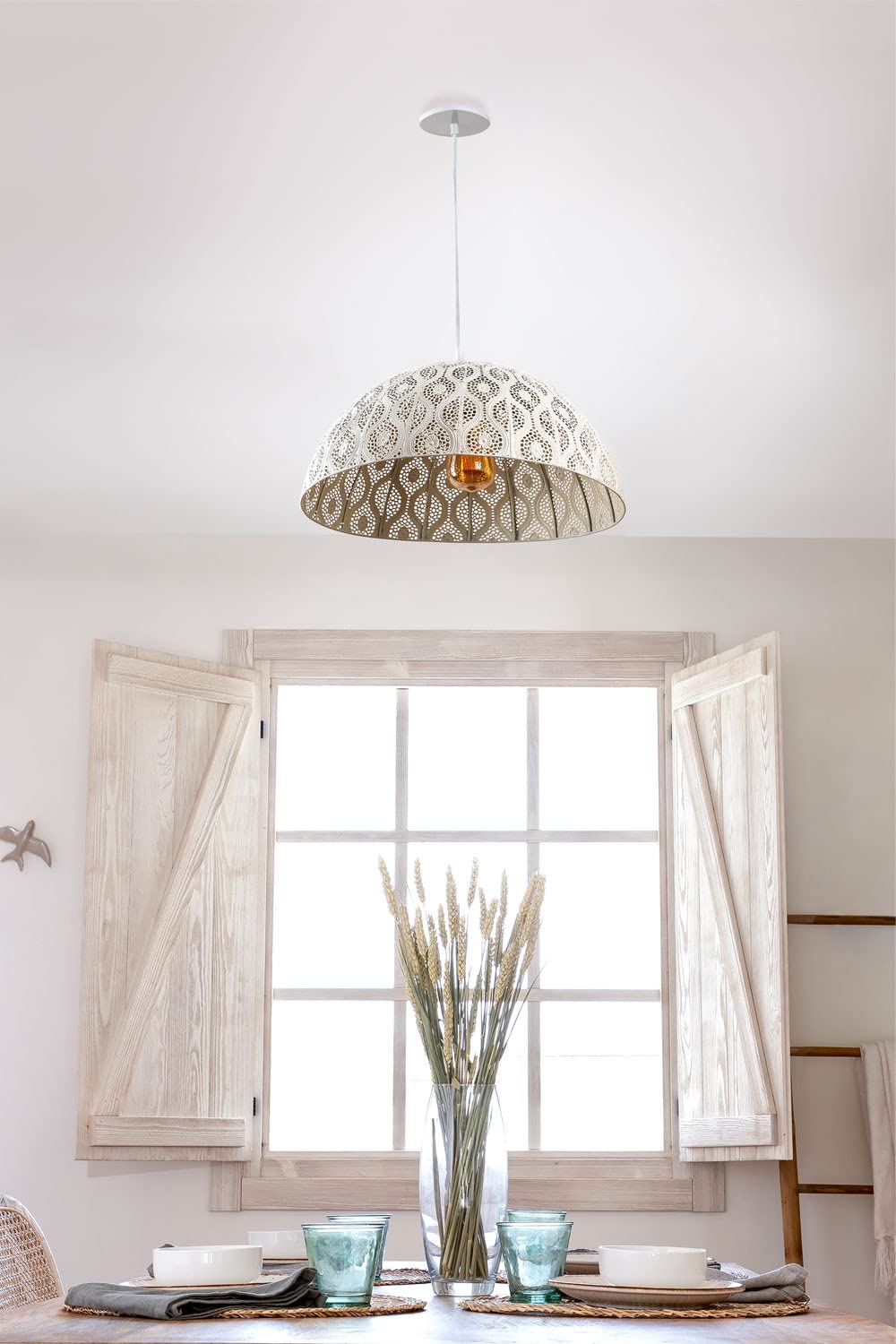 Sklum Meraki lampadario bianco antico metallo
