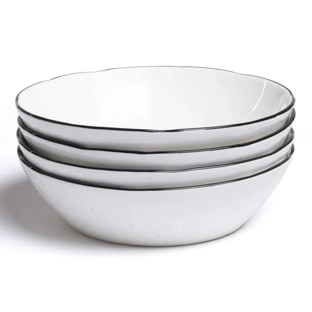Sklum Tellah piatti fondi porcellana bianchi set 4 pezzi