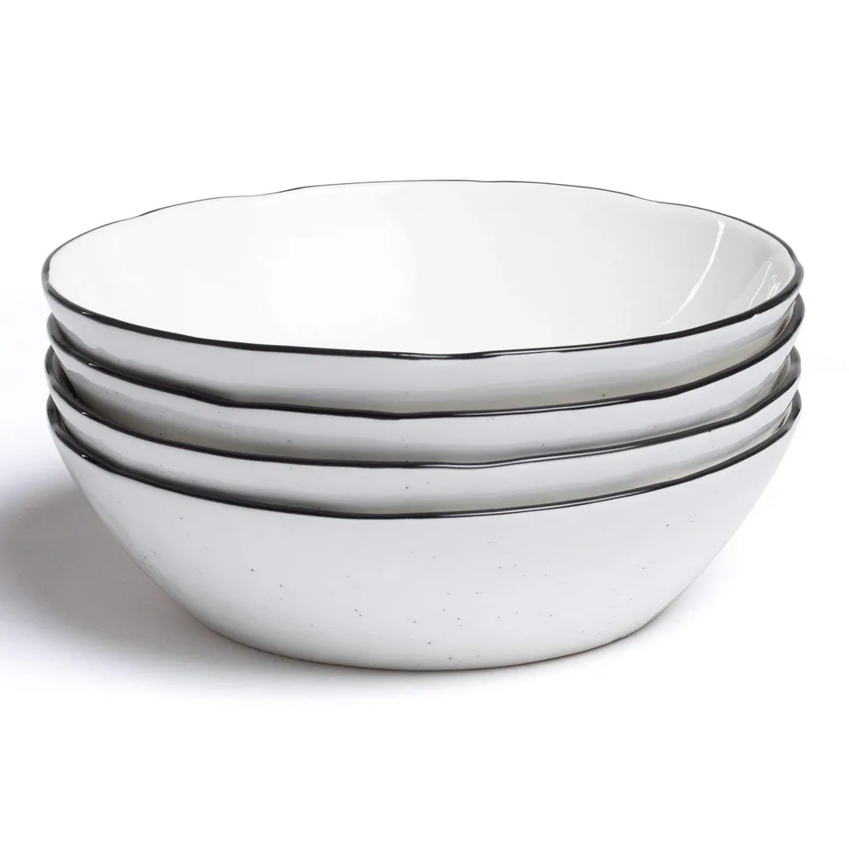 Sklum Tellah piatti fondi porcellana bianchi set 4 pezzi
