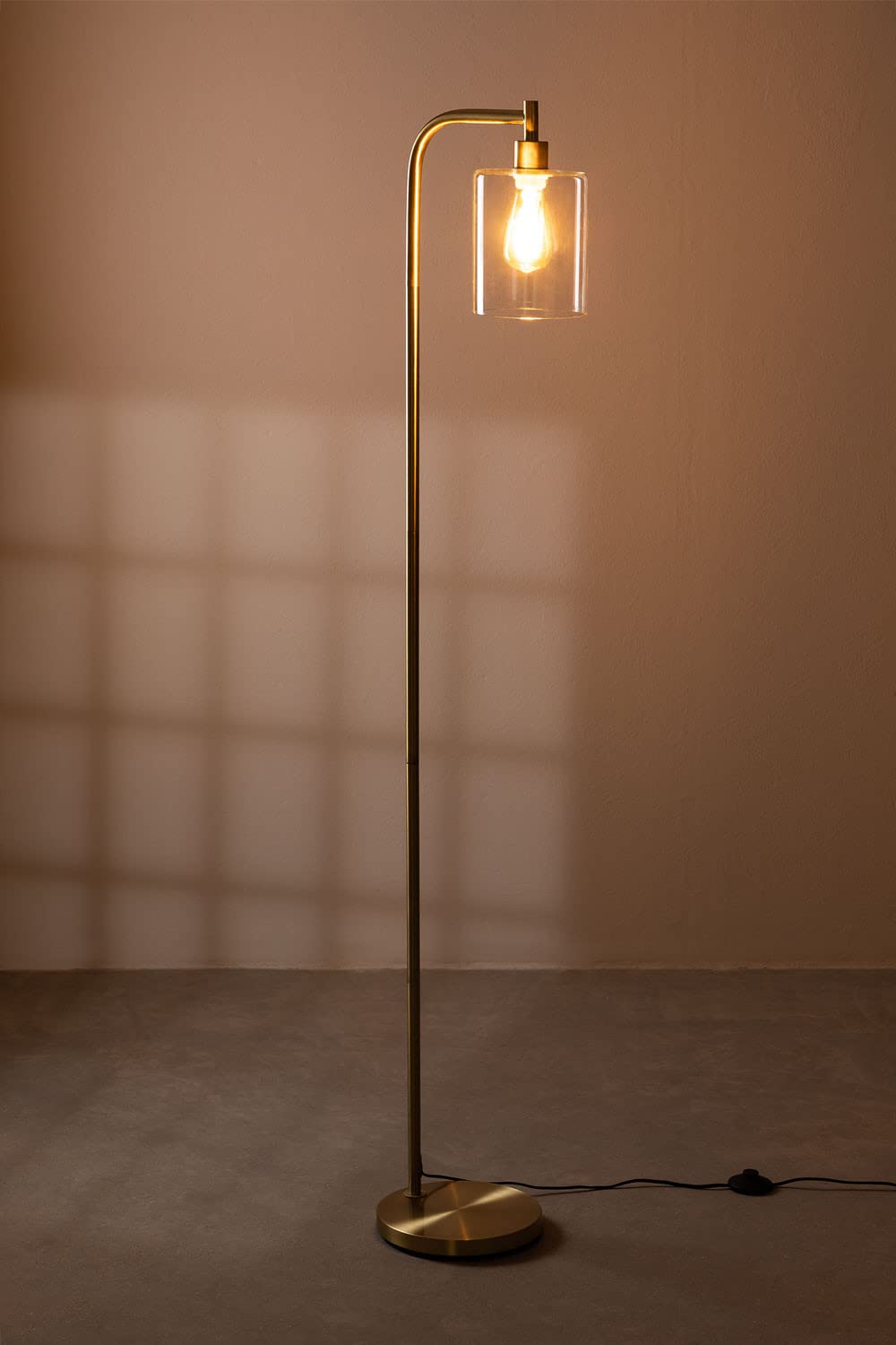 Sklum Ambe Lampada da Terra in Metallo e Vetro