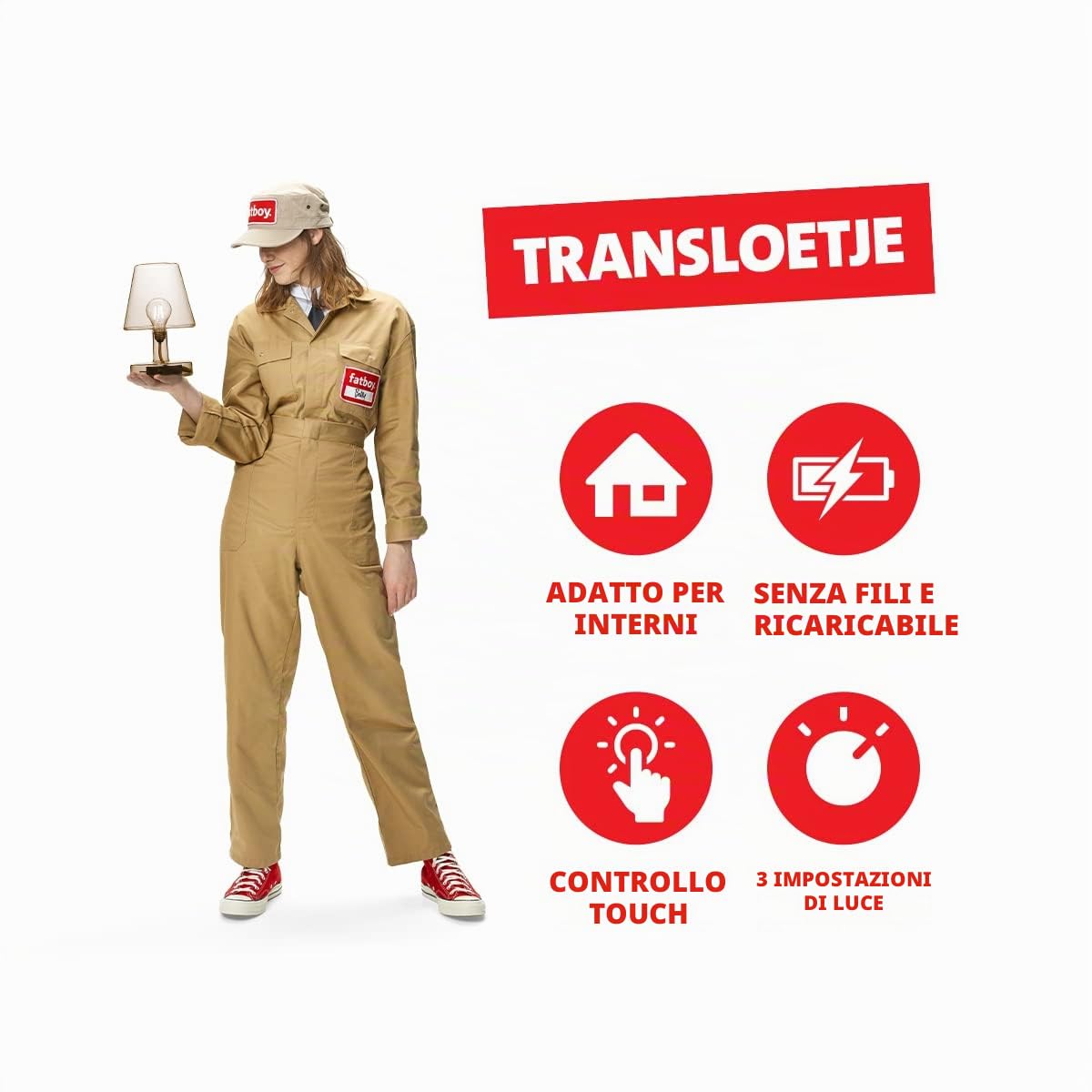 Fatboy Transloetje lampada da tavolo marrone ricaricabile