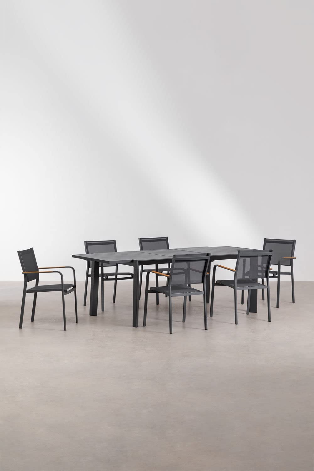 Sklum Starmi 180-240 set tavolo e 6 sedie giardino alluminio
