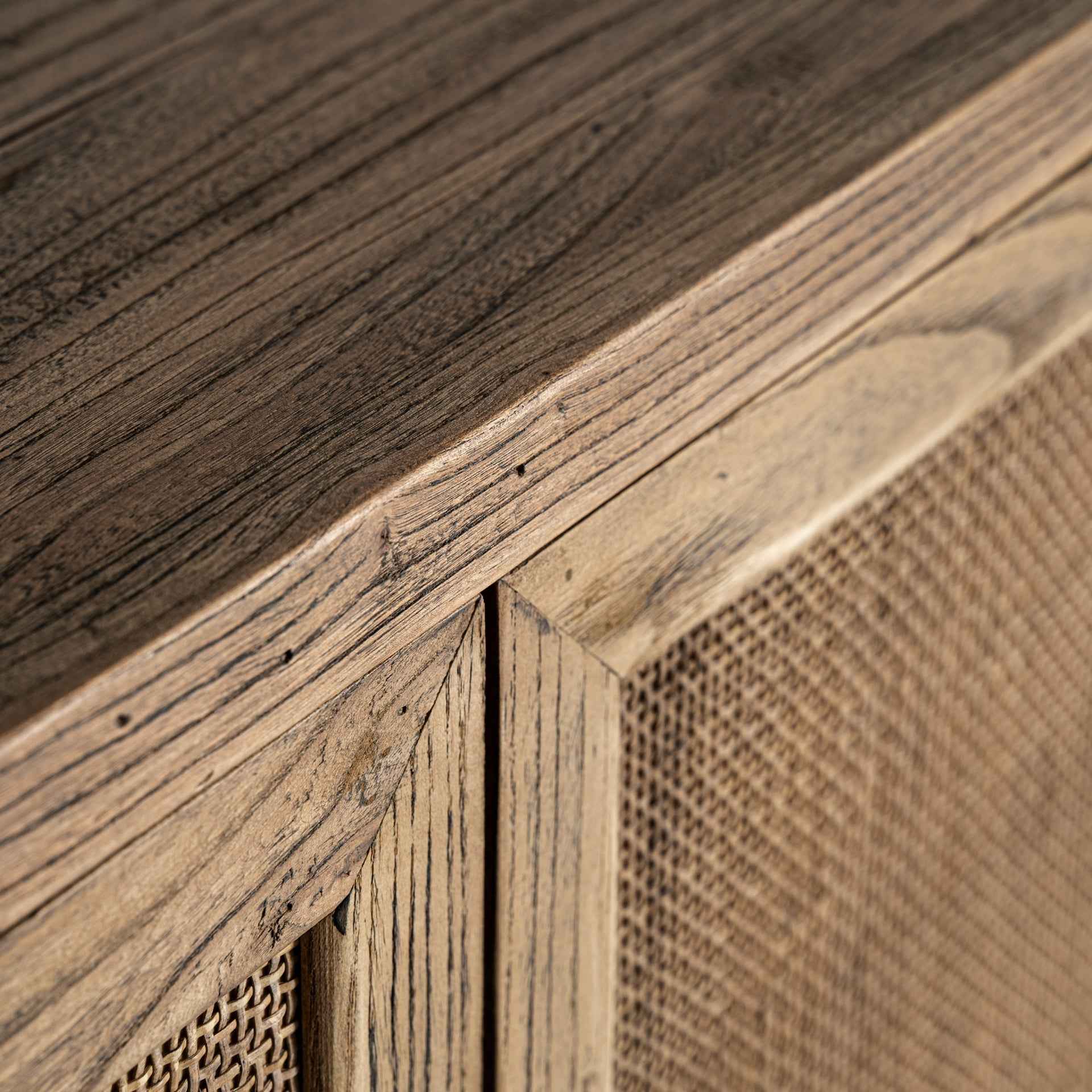 Bambua Byremo credenza 5 ante olmo e rattan