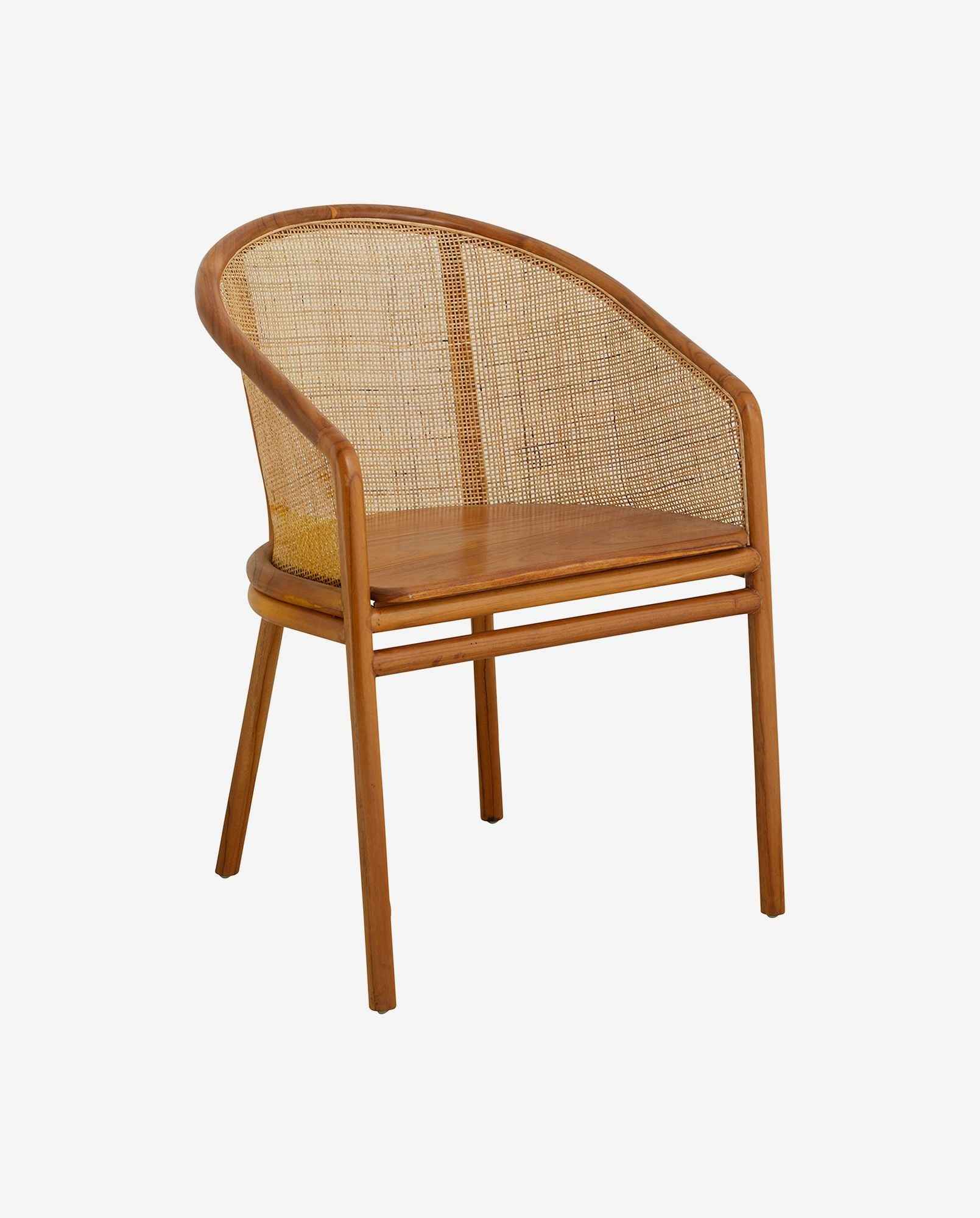 Bambua MOSSO sedia da pranzo marrone chiaro in teak
