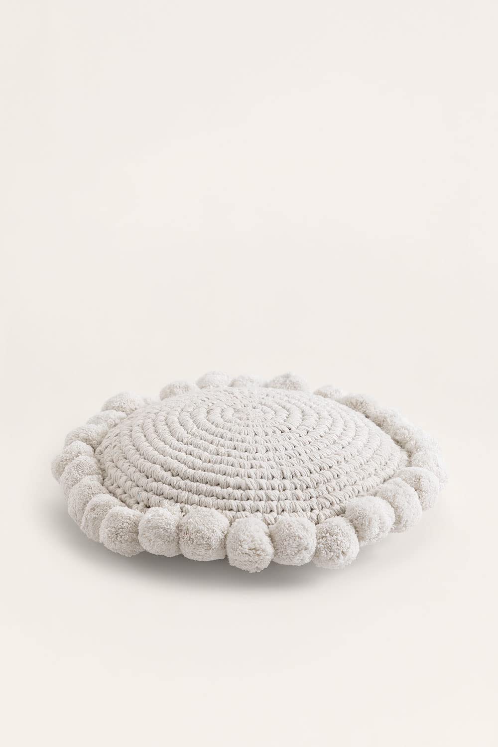 Sklum Yilda cuscino rotondo Ø30 cm cotone con pon pon