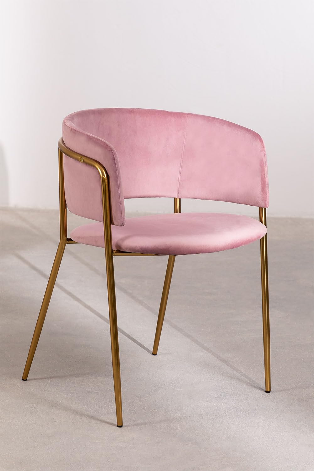 Sklum Nalon Style Sedia Pranzo Velluto Rosa Dorato