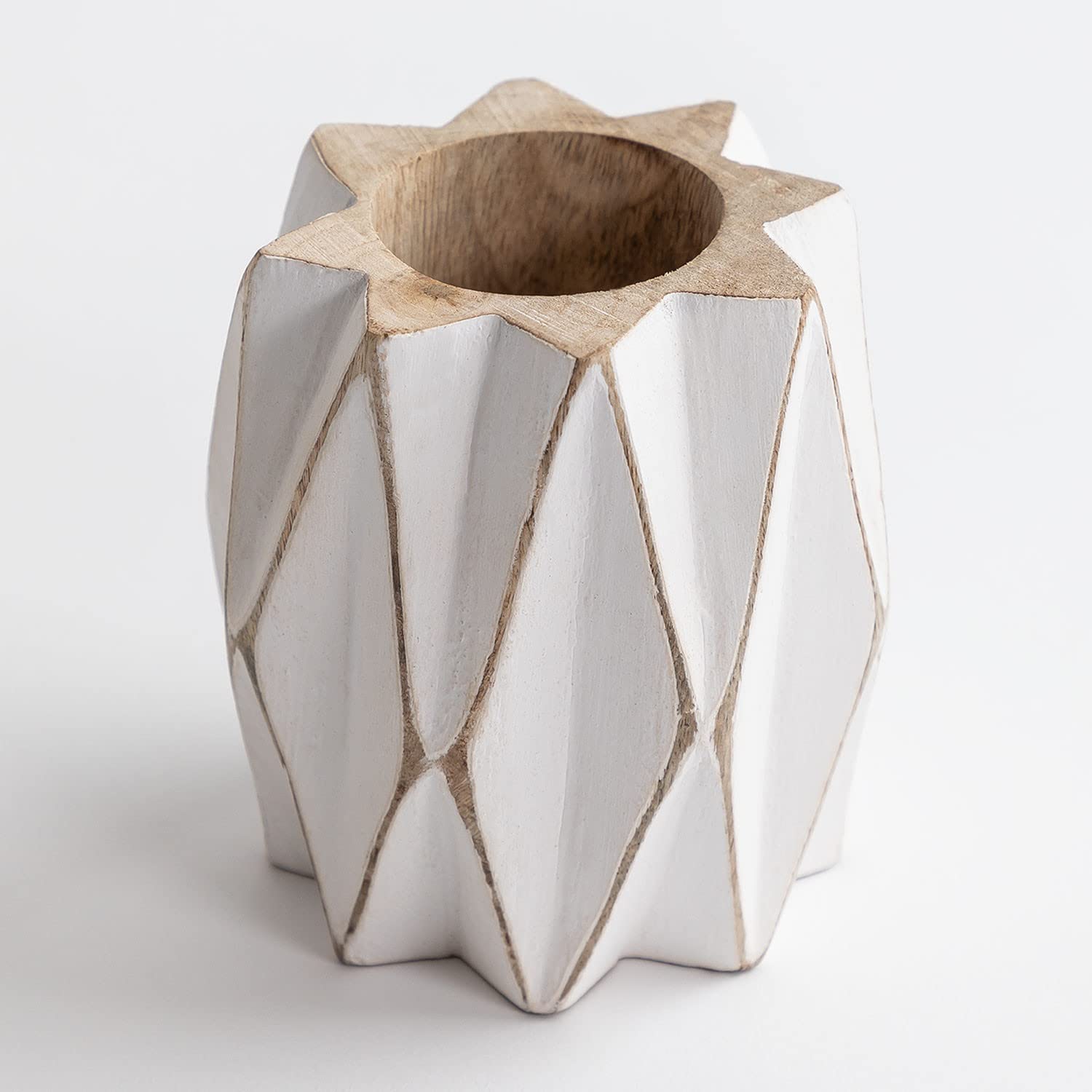 Sklum Moura A vaso in legno di mango intagliato