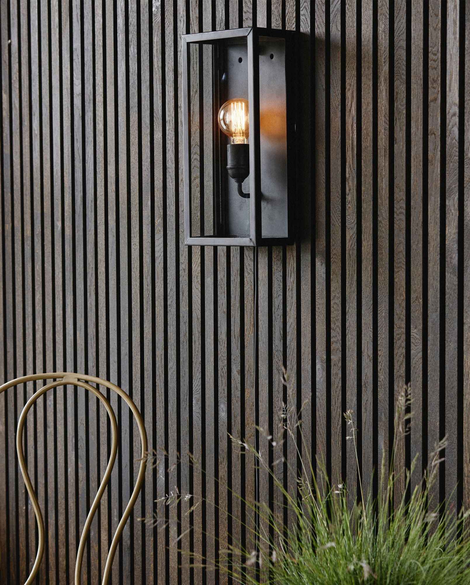 Bambua Eos lampada da parete per esterni nera