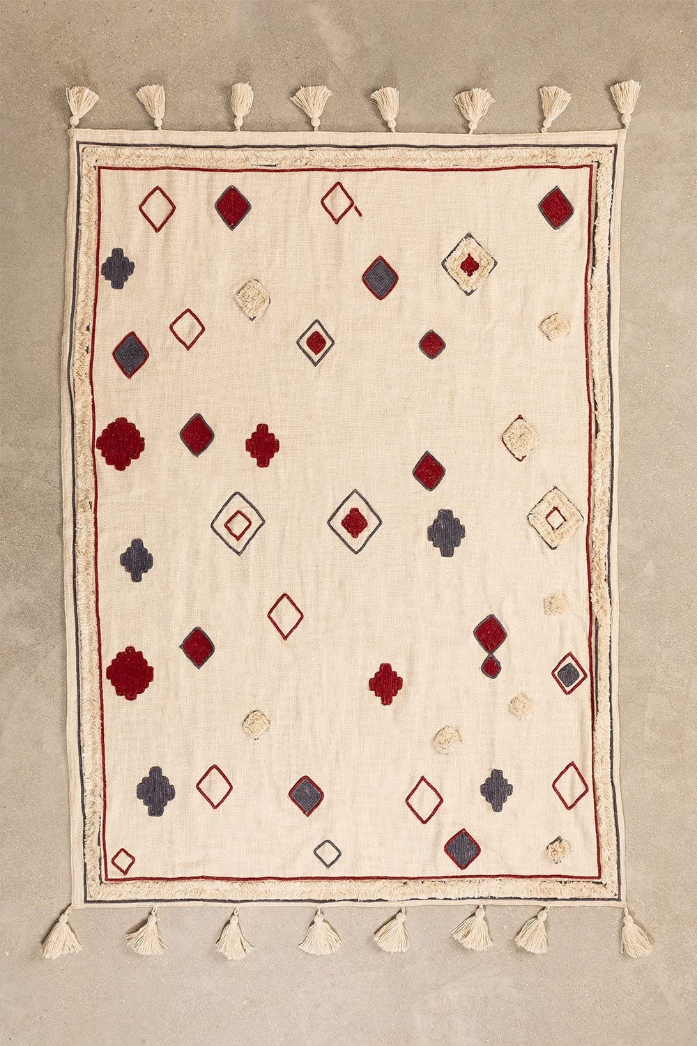 Sklum Ispa Plaid in Cotone Beige Crema 200x130 cm
