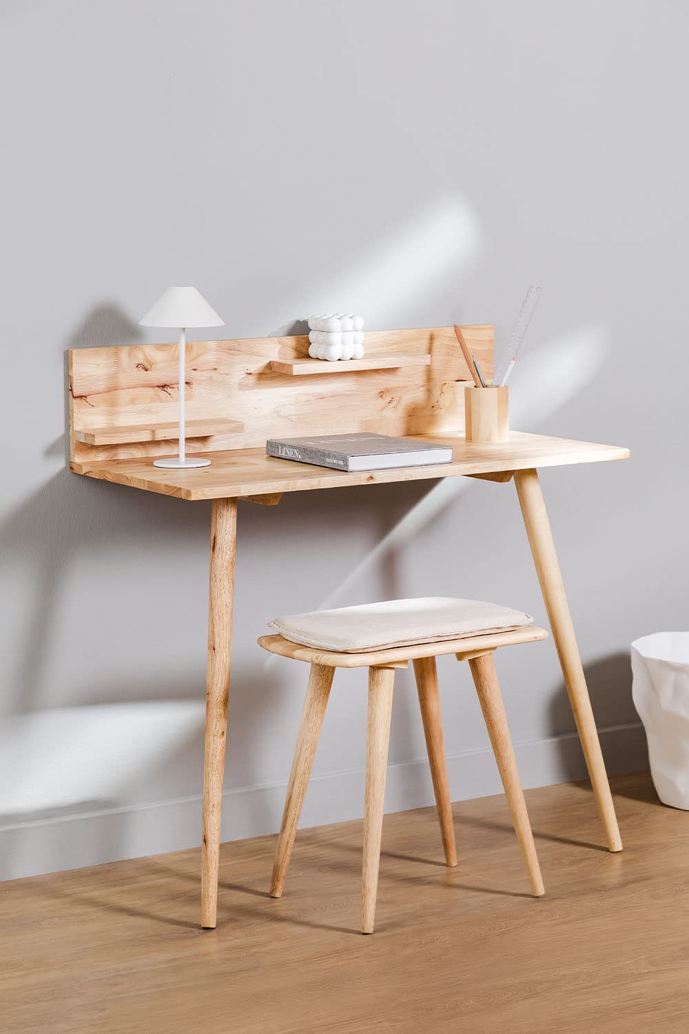 Sklum Arlan set scrivania in legno con sgabello