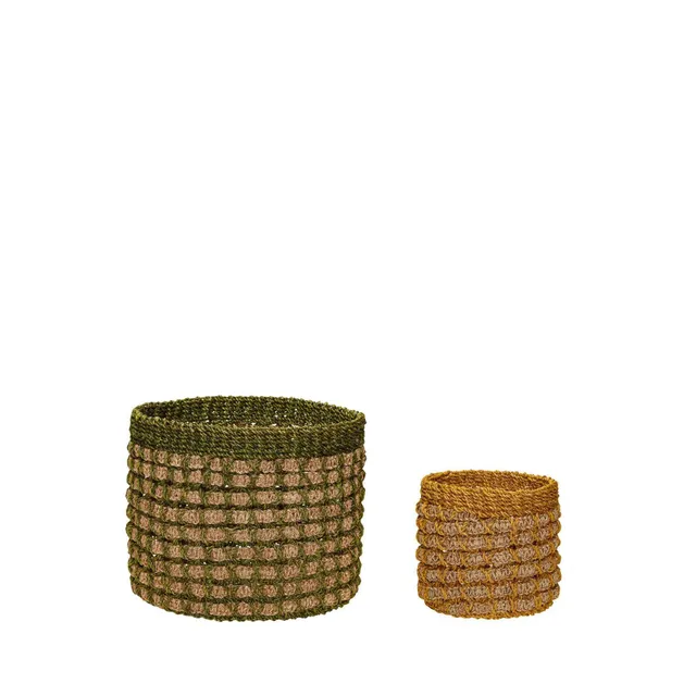 Bambua Pine cesti in abaca set 2 pezzi multicolore
