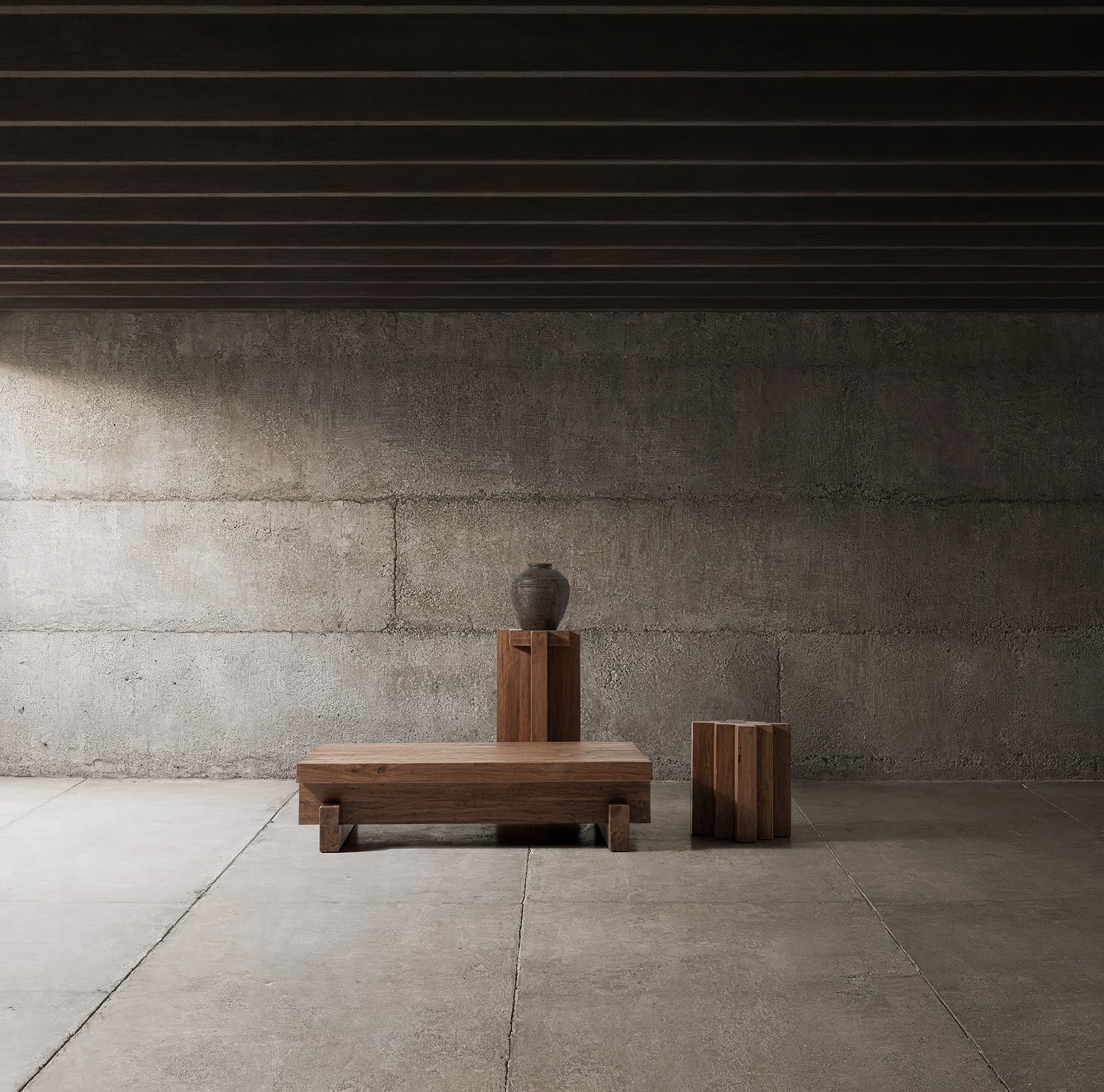 Bambua Brutalist tavolino caffè legno sal 150 cm