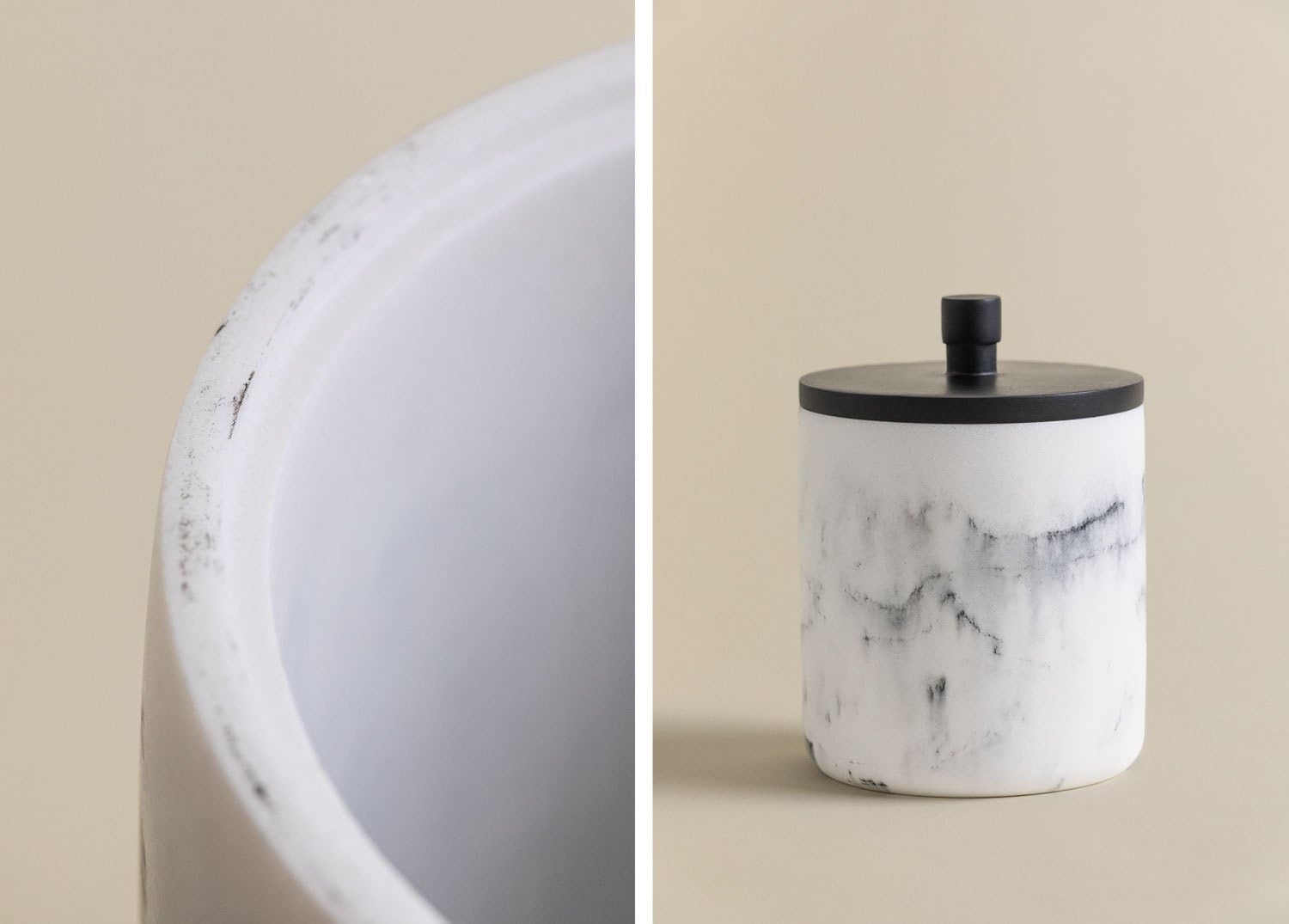 Sklum Yaele barattolo bagno bianco effetto marmo