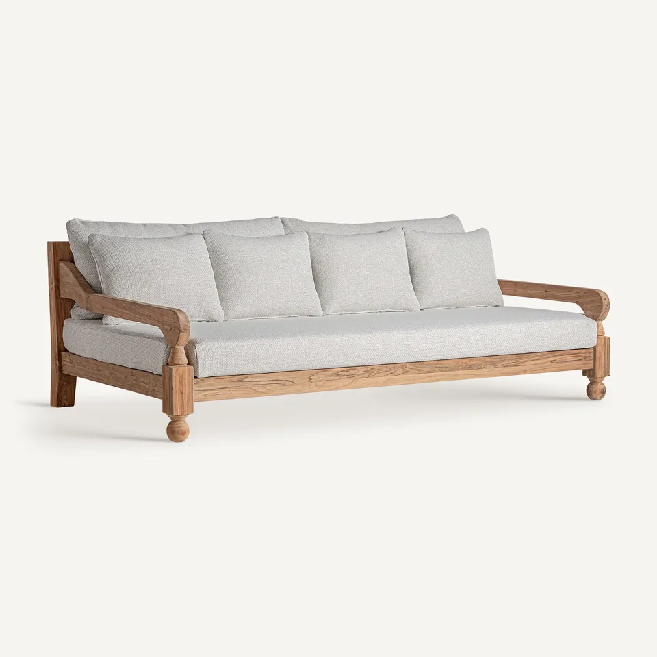 Bambua Jodphur divano in teak riciclato grigio
