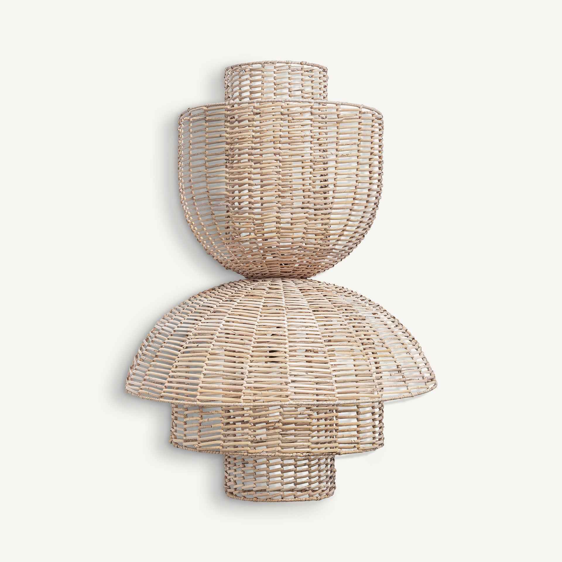 Bambua Plissé applique da parete rattan doppia luce