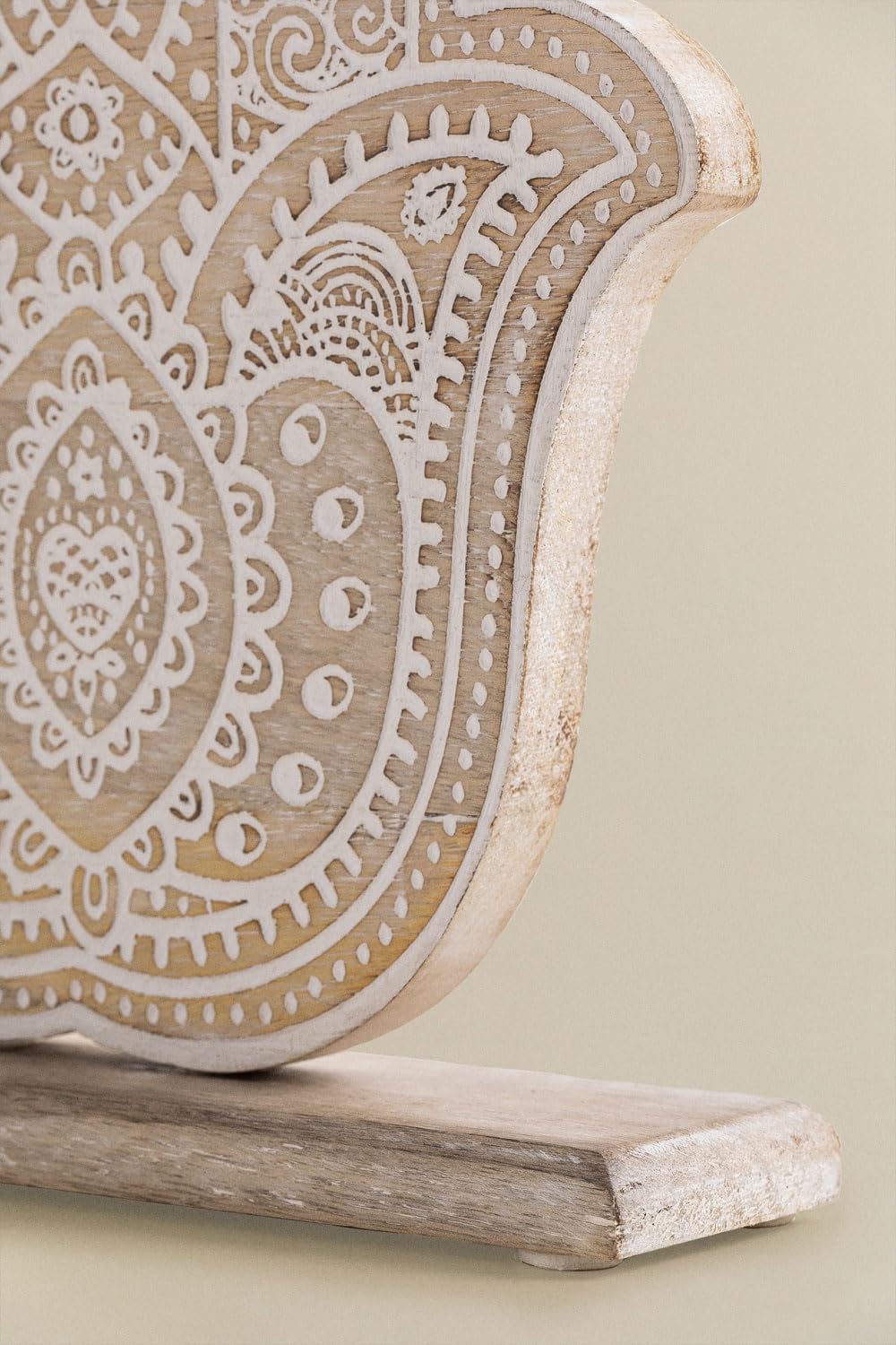 Sklum Biaru Figura Decorativa Legno Mango Bianca