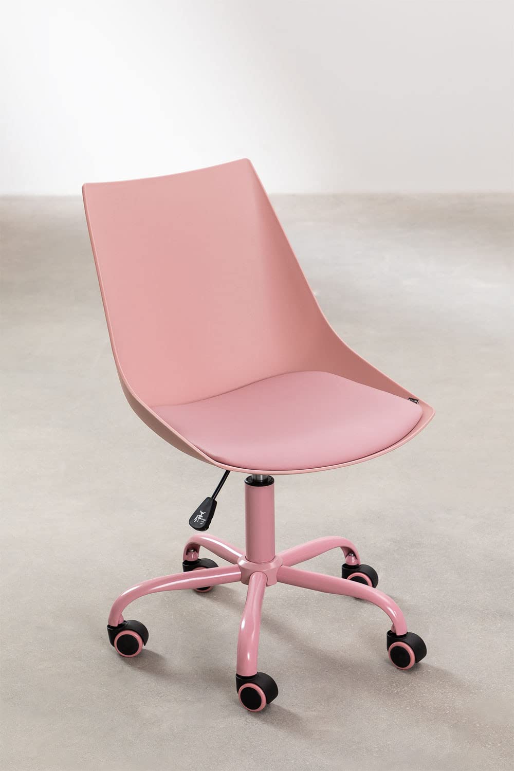 Sklum Adoni sedia da ufficio rosa regolabile con ruote