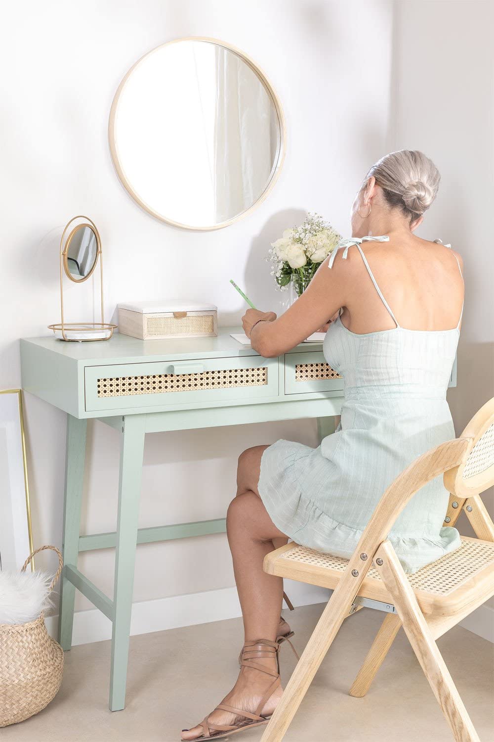 Sklum Ralik Colors Design Celadon scrivania legno 100 cm
