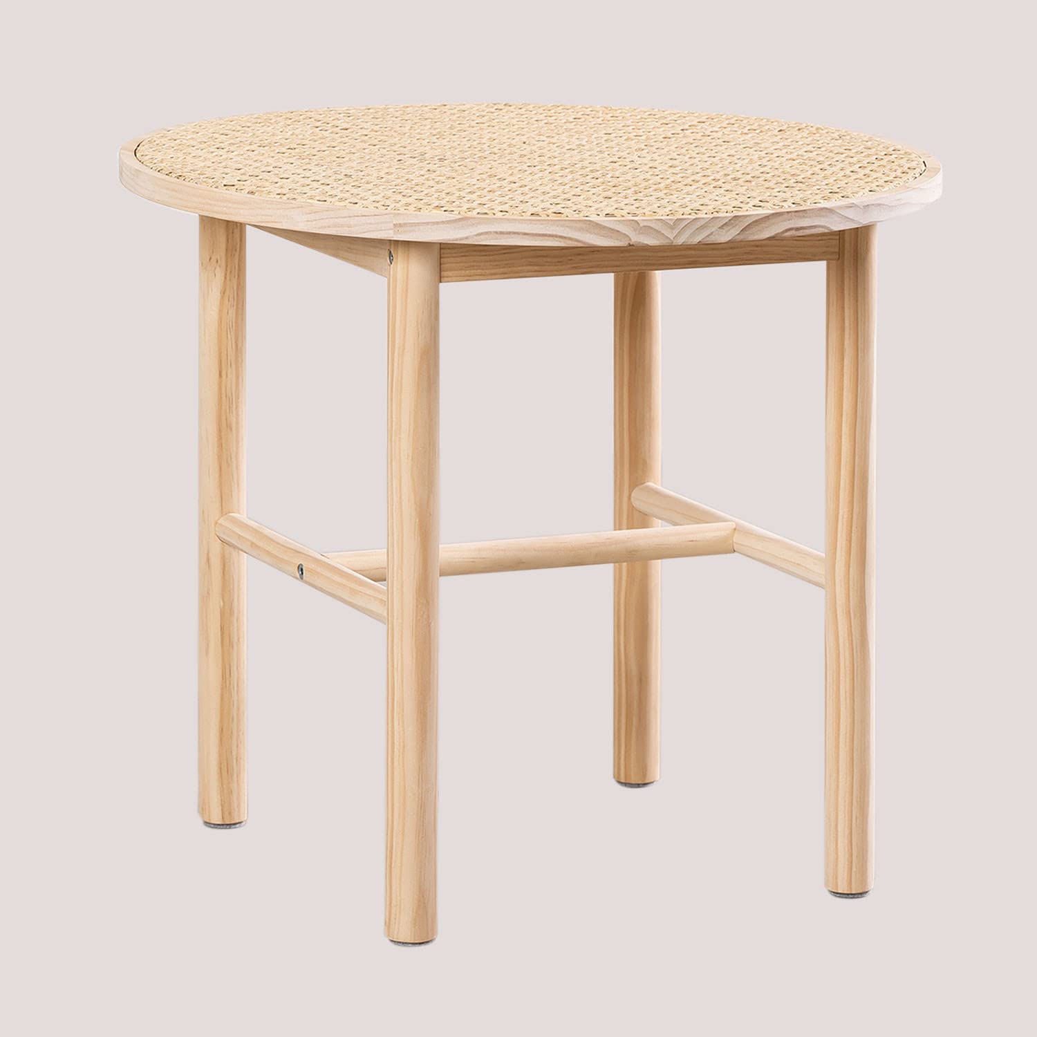 Sklum Riolut Tavolino Rotondo Rattan Marrone Naturale Ø50