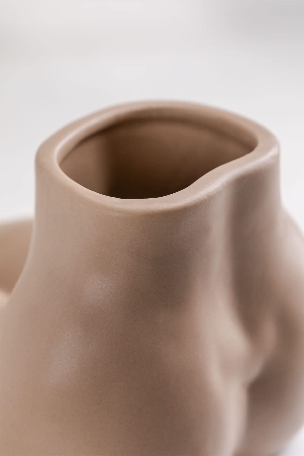 Sklum Irenka Vaso in Ceramica Marrone Nocciola Decorativo