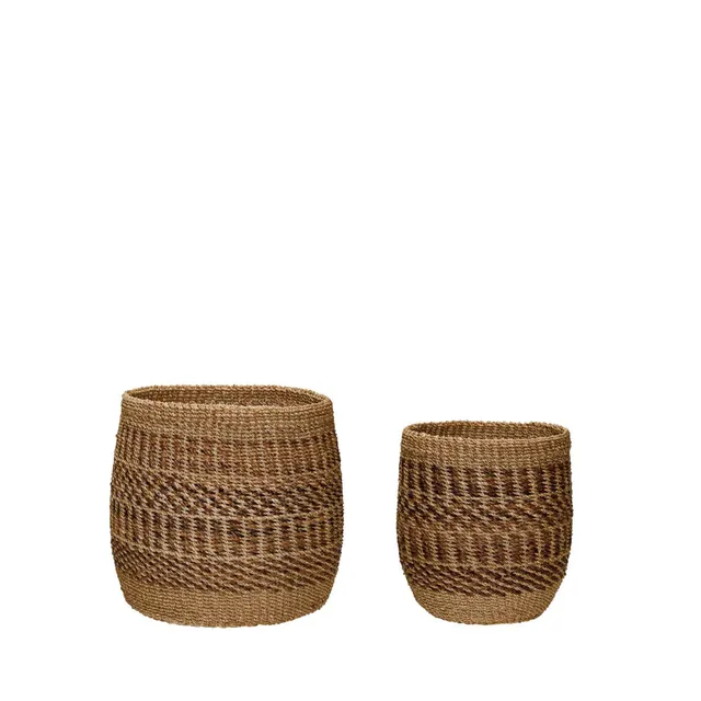 Bambua Ochre Baskets cesti ocra naturale set 2 pezzi