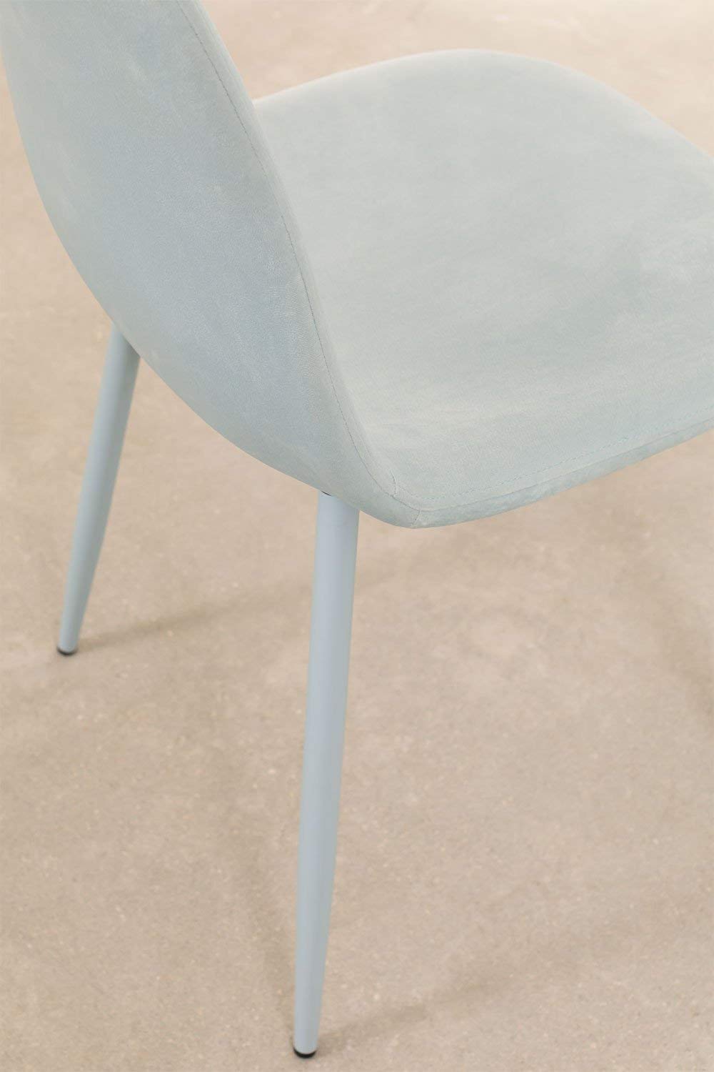 Sklum Glamm Colors sedia da pranzo in velluto blu celeste