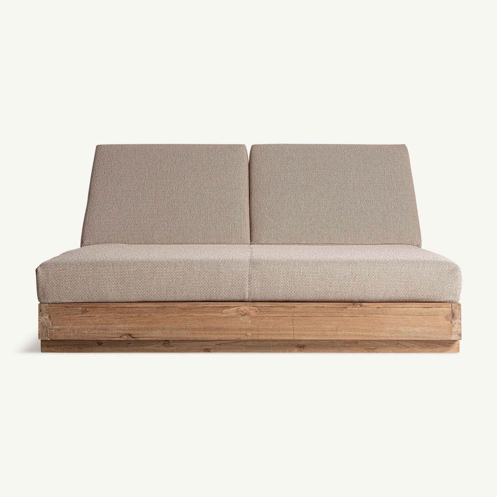 Bambua Pure lettino prendisole doppio teak beige
