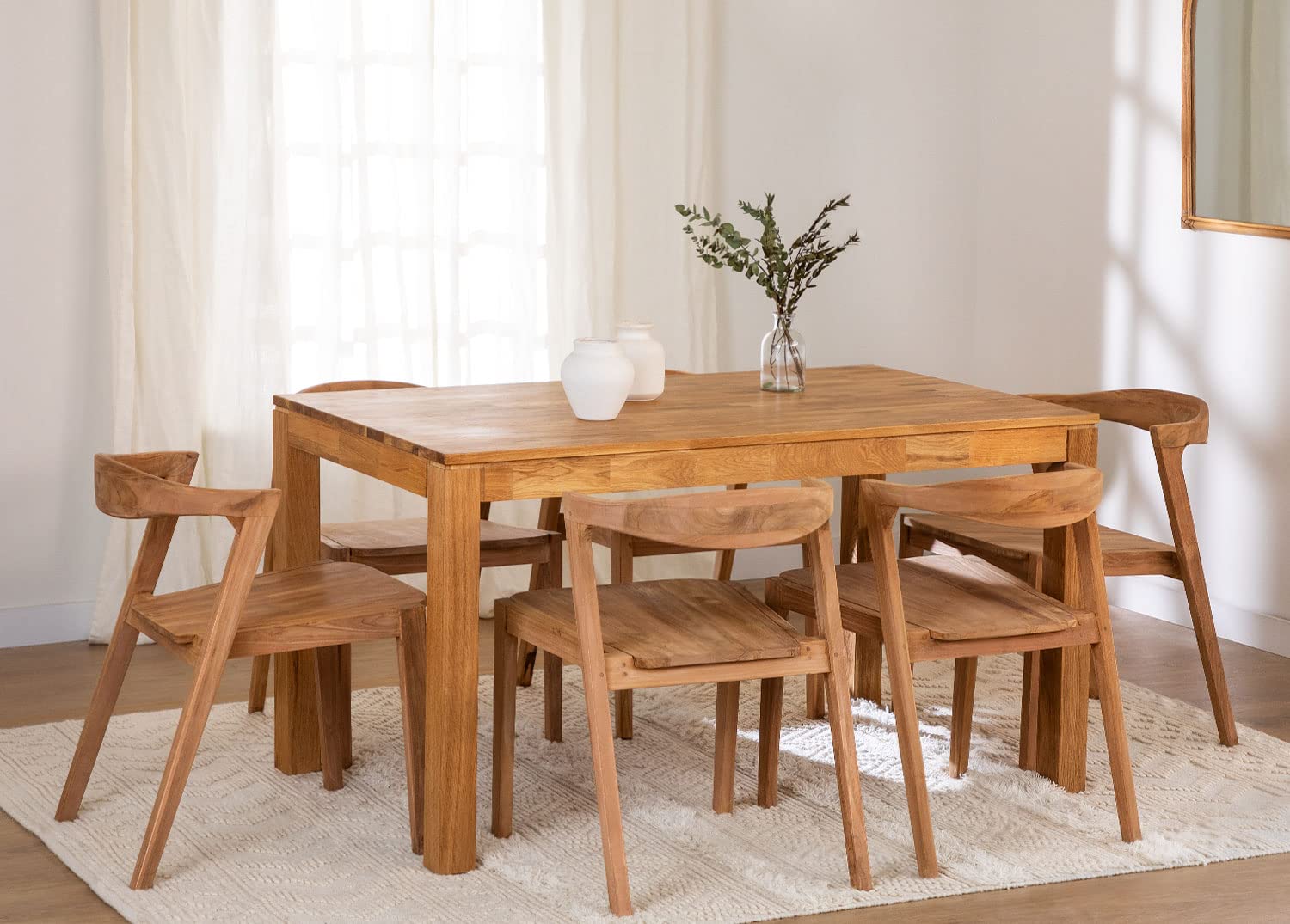 Sklum Romer Tavolo da Pranzo in Rovere 140x80 cm 6 posti