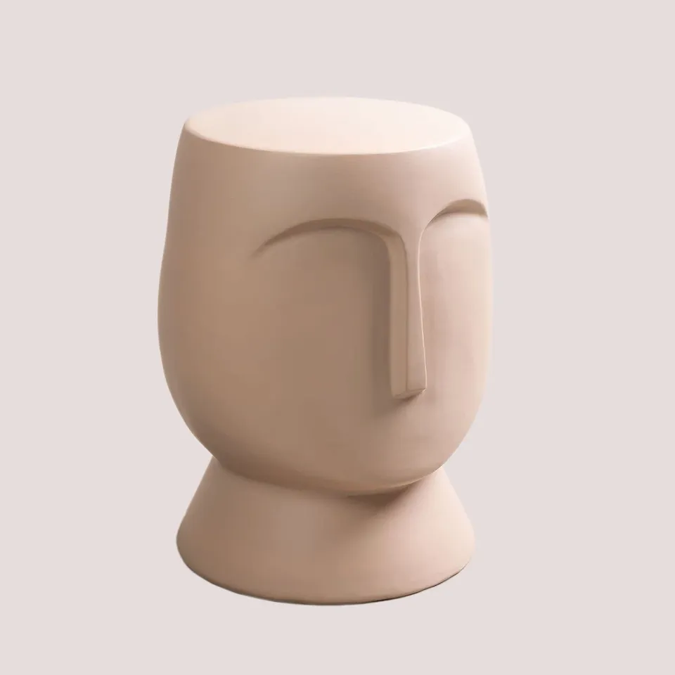 Sklum Otam Tavolino Rotondo in Ceramica Marrone Ø31 cm