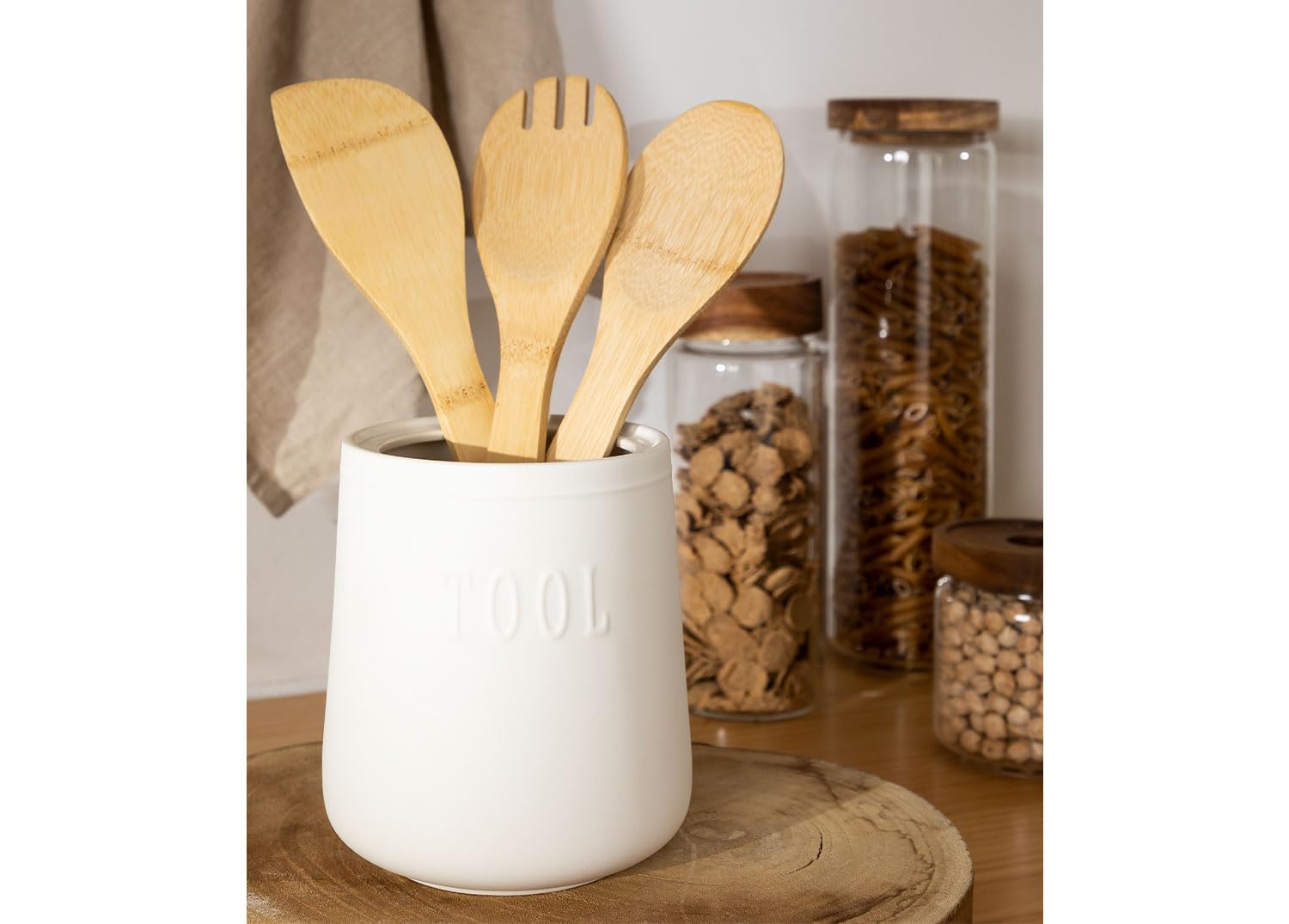 Sklum Treska portautensili cucina bianco porcellana