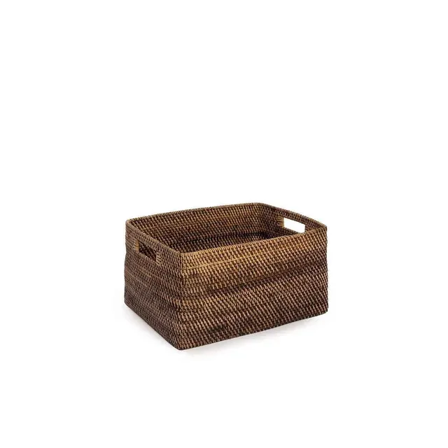 Bambua Colonial cestino portariviste rattan marrone S