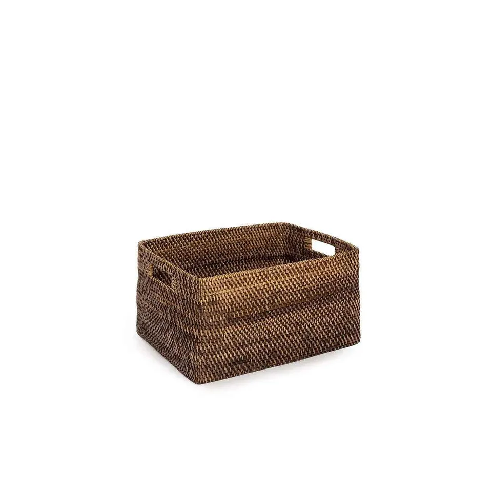 Bambua Colonial cestino portariviste rattan marrone S